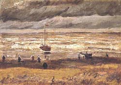 Beach at Sheveningenin Stormy Weather
