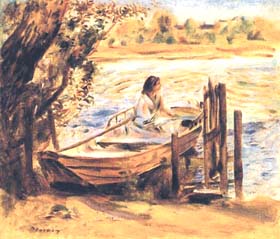 Pierre Auguste Renoir, Young Woman in a Boat (aka Lise Trehot)